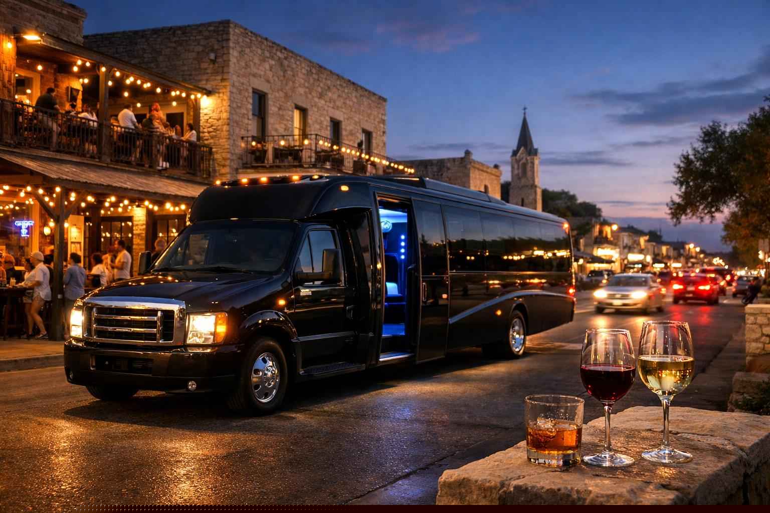 Do You Service Nightlife Areas and Downtown Districts in Fredericksburg Texas for Hourly Charters