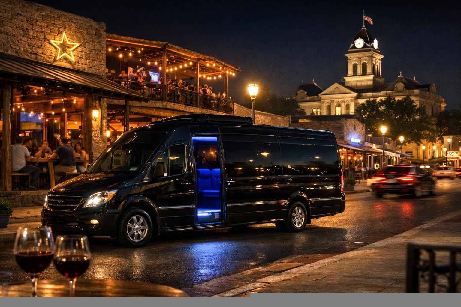 Do You Service Nightlife Areas and Downtown Districts in Johnson City Texas for Hourly Charters