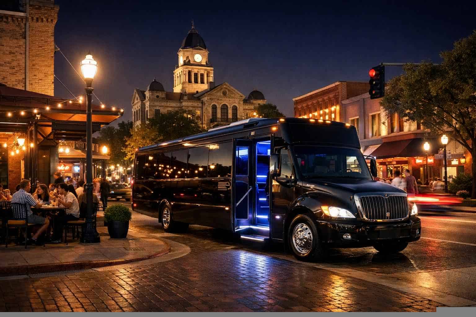 Do you service nightlife areas and downtown districts in McKinney Texas for hourly charters?