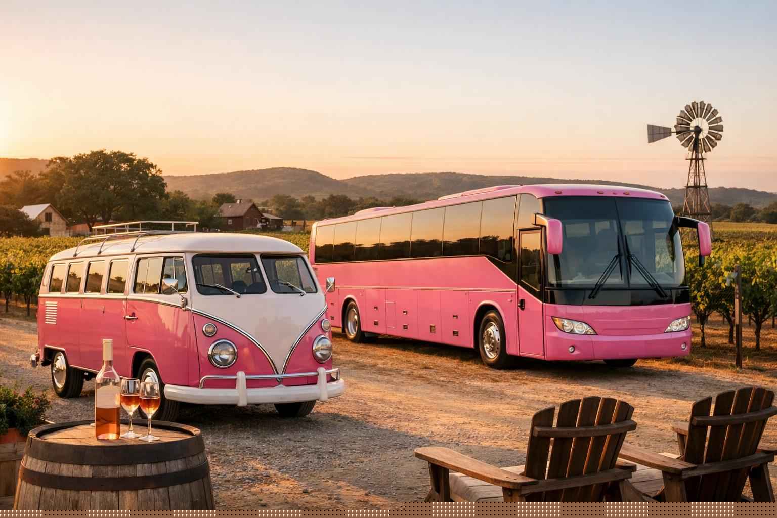 Fredericksburg Texas Pink Buses