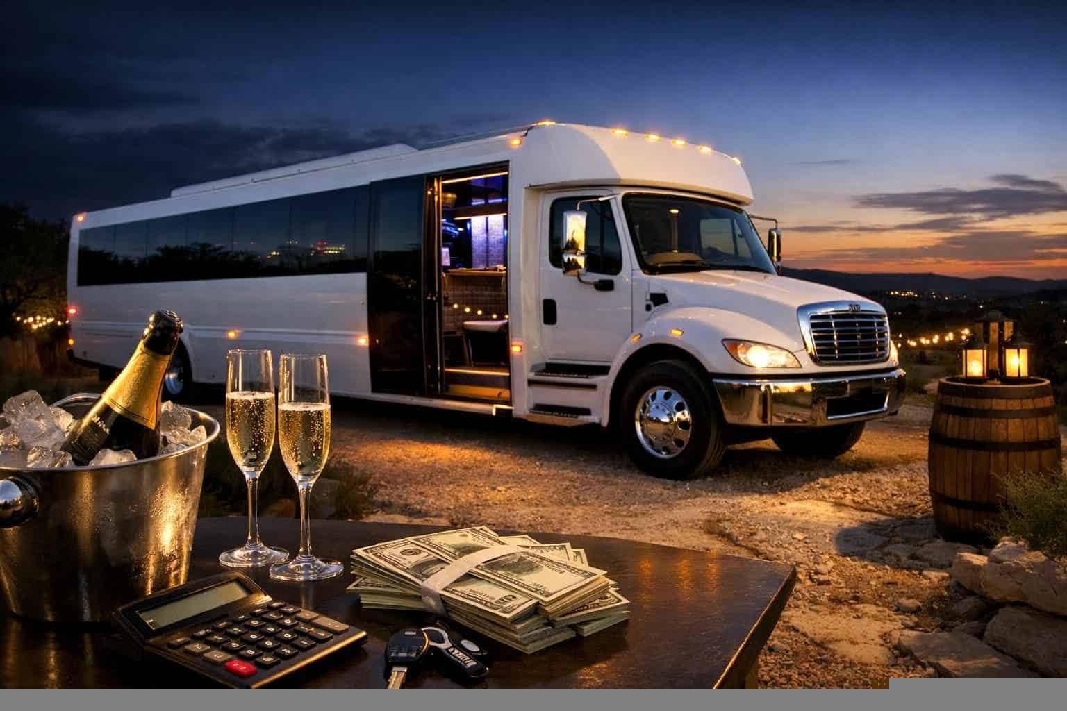 How Much Does a White Party Bus Rental Cost in Johnson City Texas