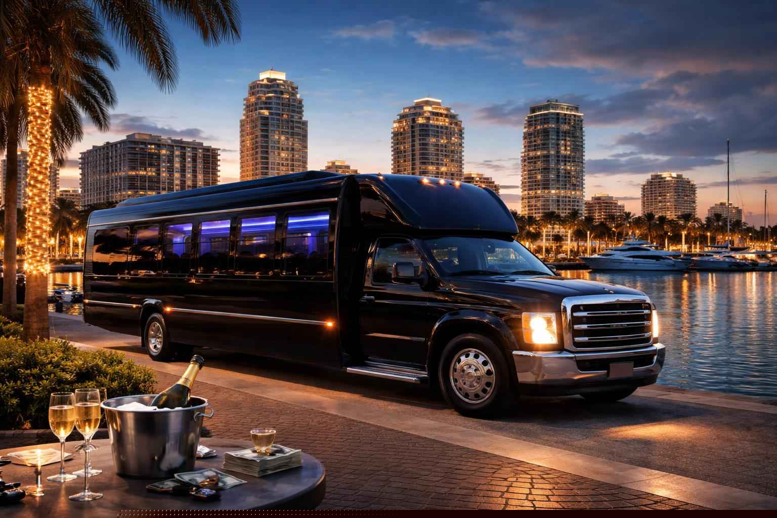 How much does black party bus rental cost in St. Petersburg Florida?