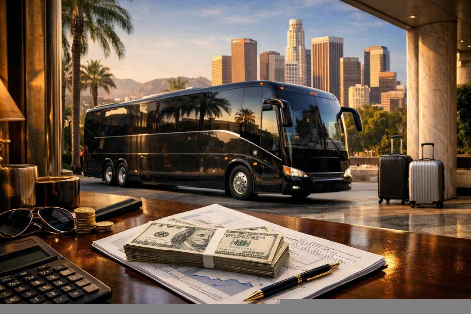 How much does charter bus rental cost in Los Angeles California?