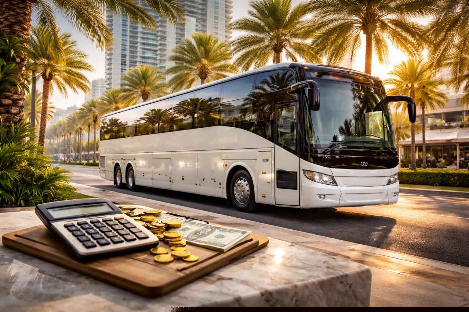 How much does charter bus rental cost in Miami Florida?