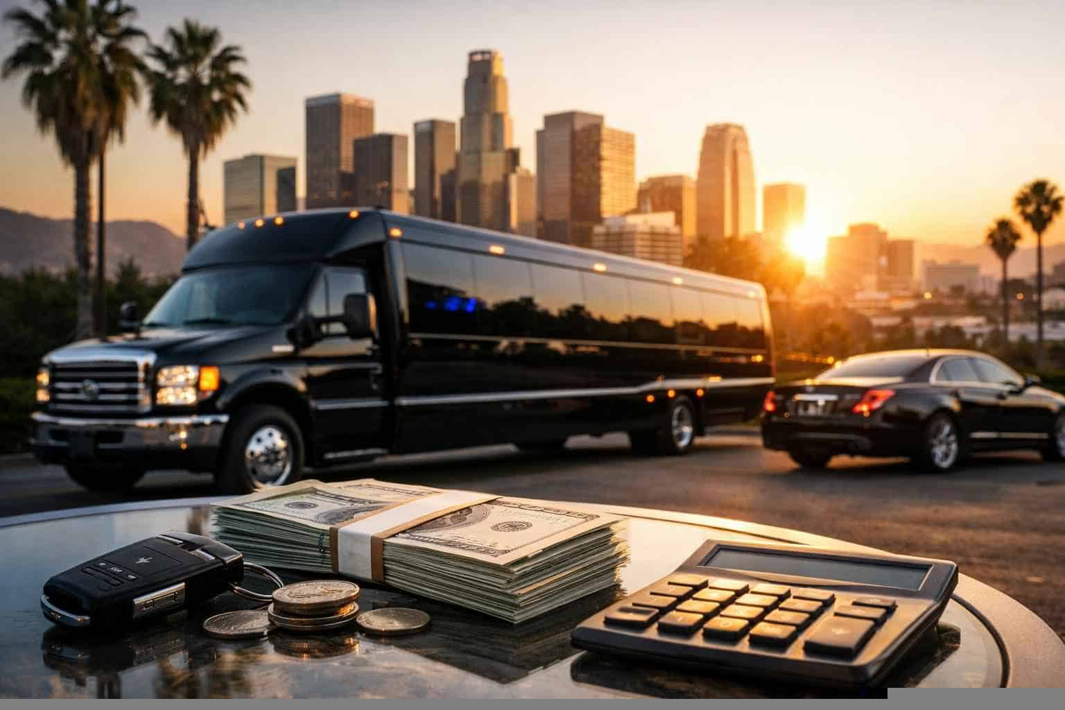 How much does limo bus rental cost in Los Angeles California?