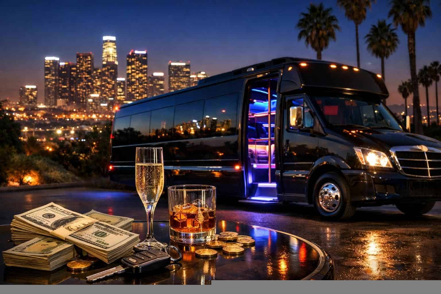 How much does party bus rental cost in Los Angeles California?