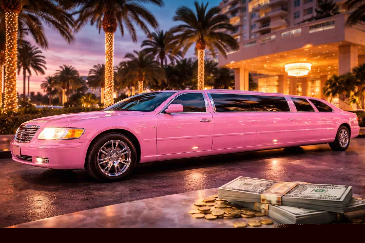 How much does pink limo rental cost in Miami Florida?