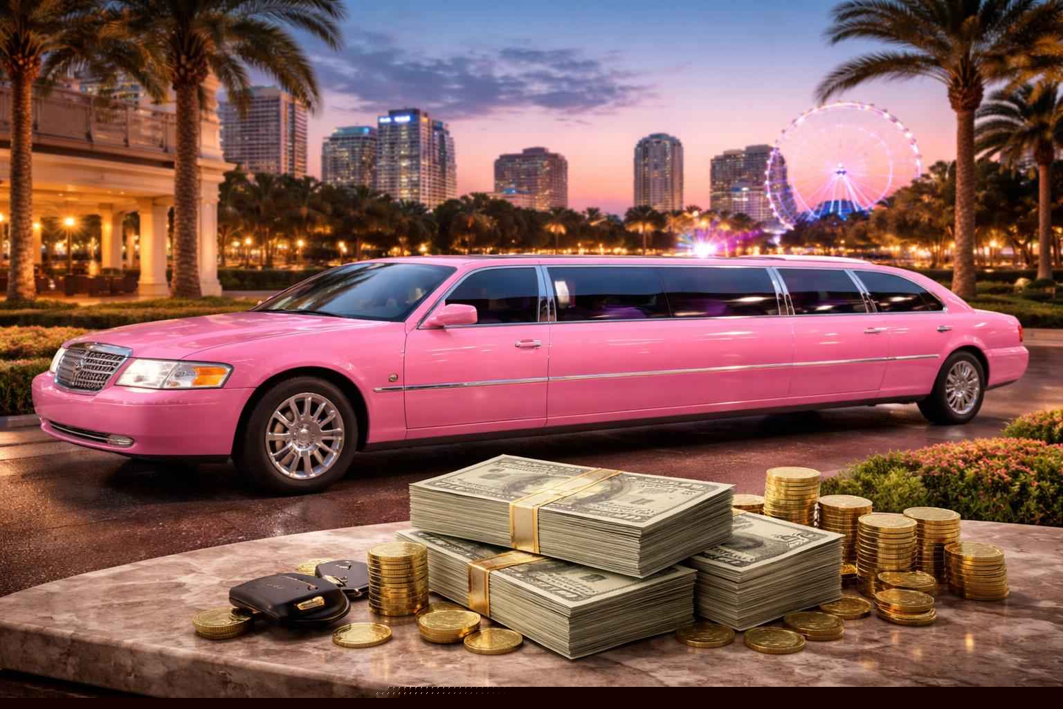 How much does pink limo rental cost in Orlando Florida?