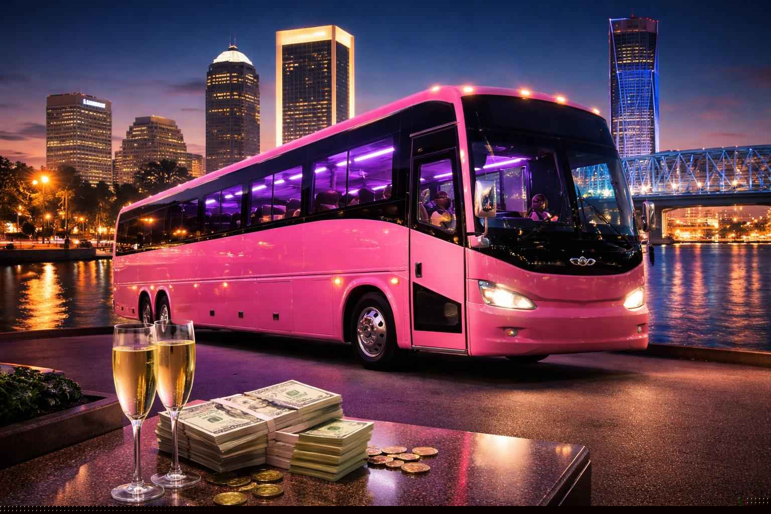 How much does pink party bus rental cost in Jacksonville Florida