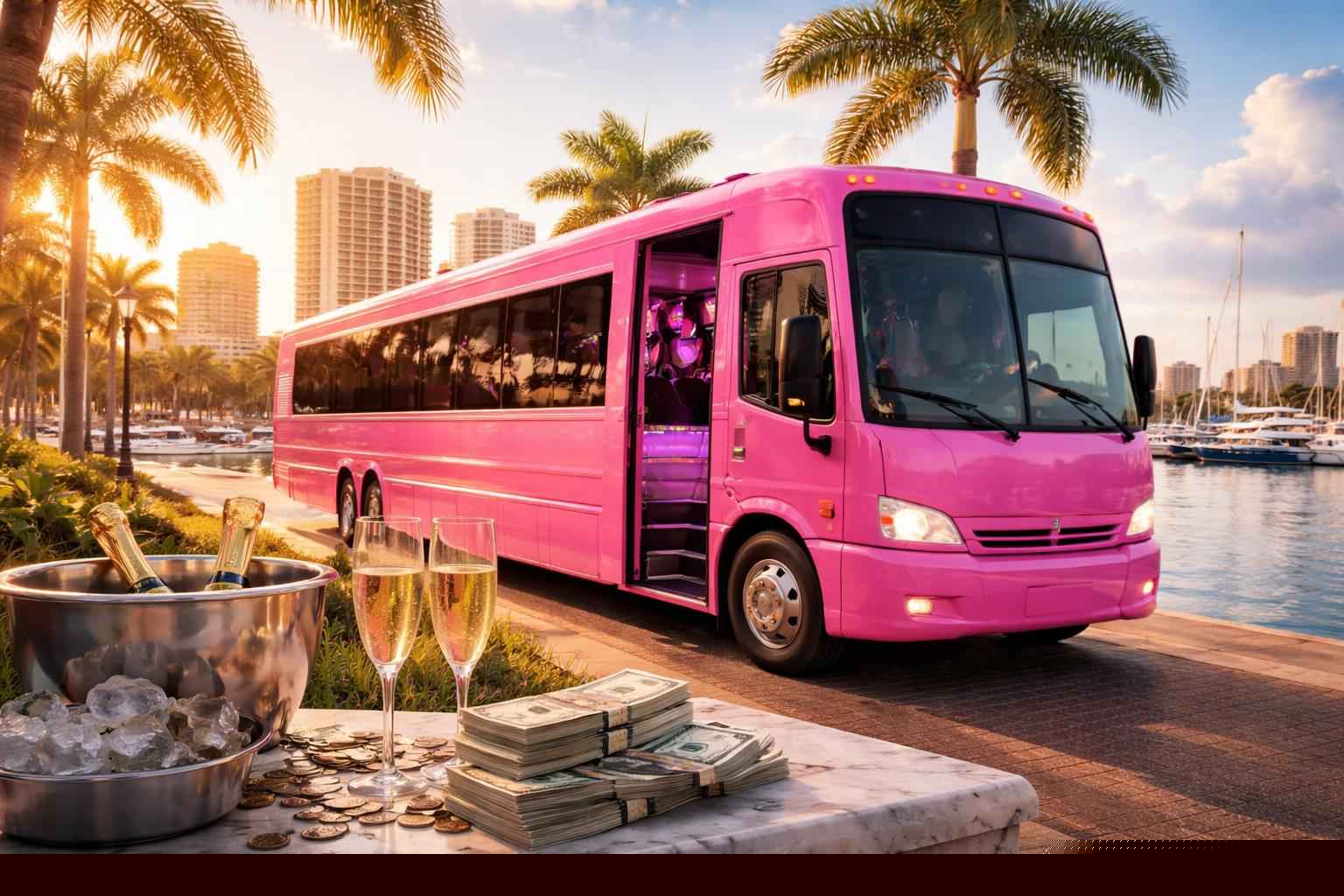 How much does pink party bus rental cost in St. Petersburg Florida?