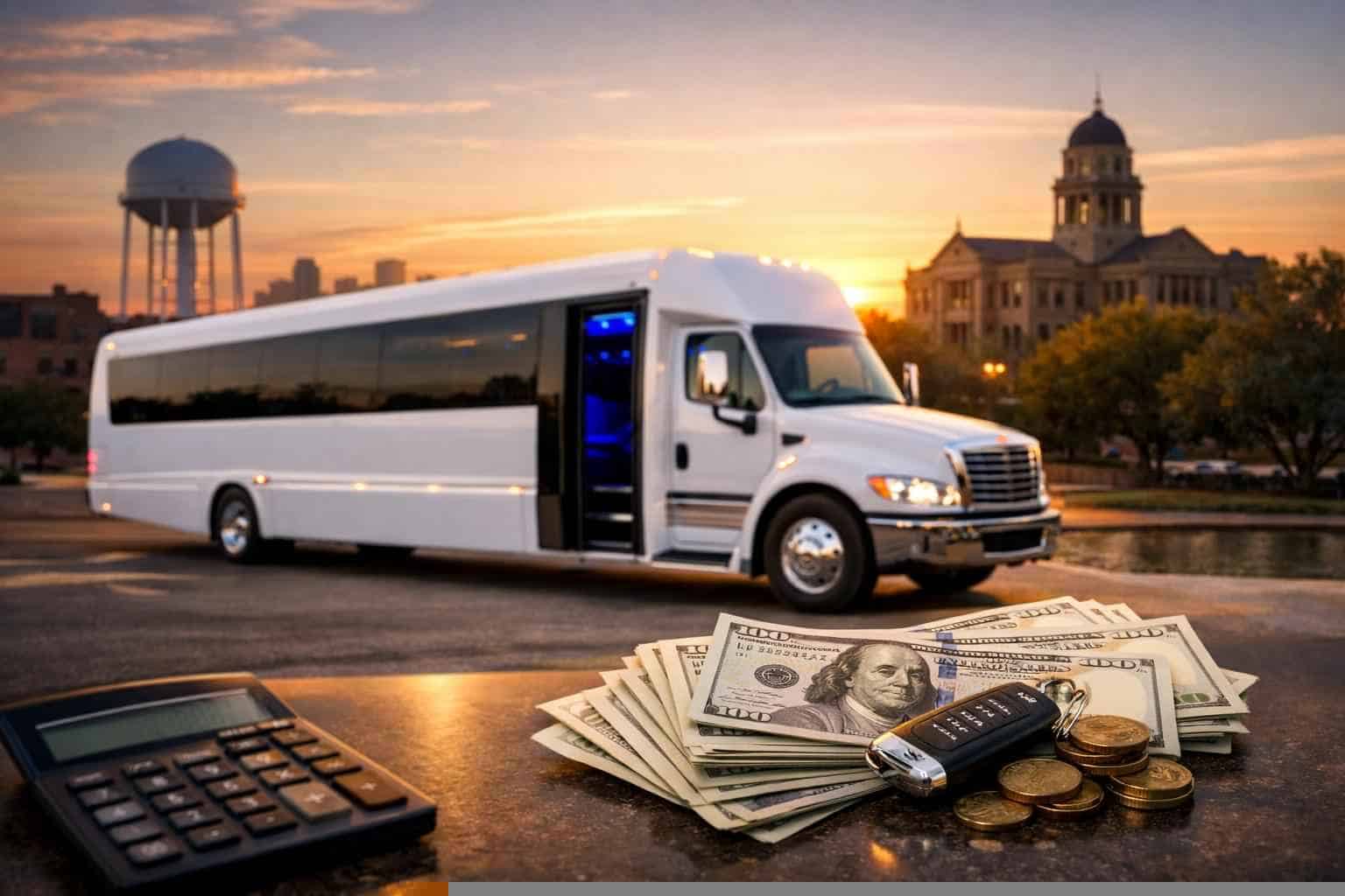 How much does white party bus rental cost in McKinney Texas?