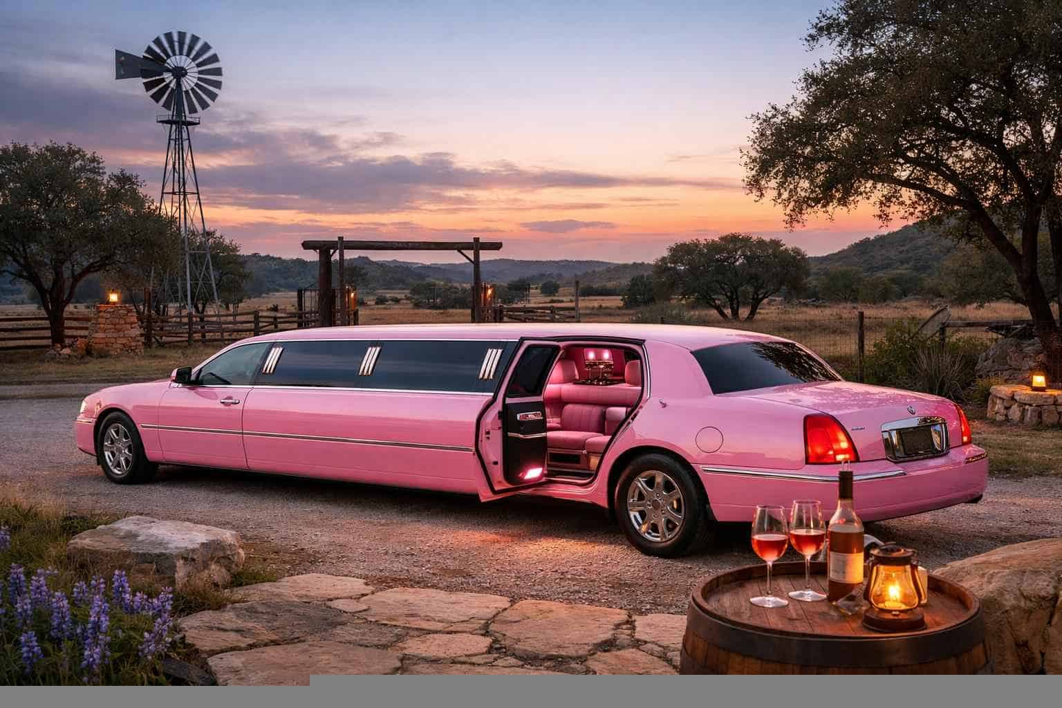 Pink Limousine Service Johnson City Texas