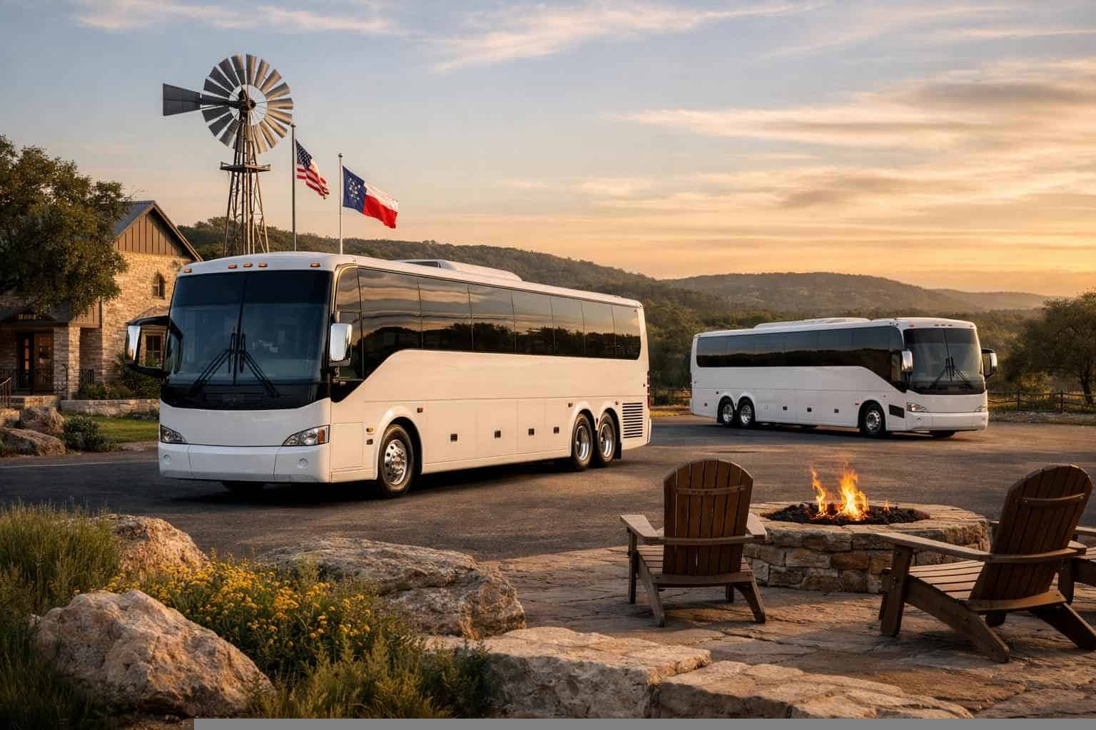 Johnson City Texas White Buses