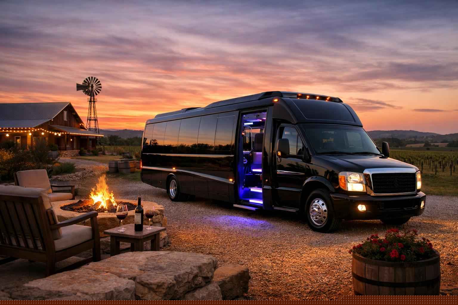 Group Limo Bus Services in Fredericksburg Texas