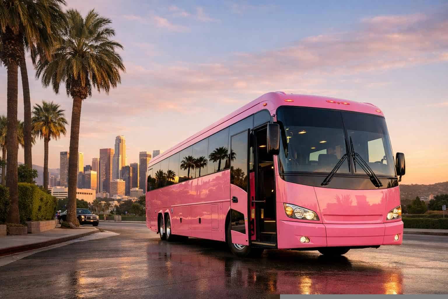 Los Angeles California Pink Bus Service