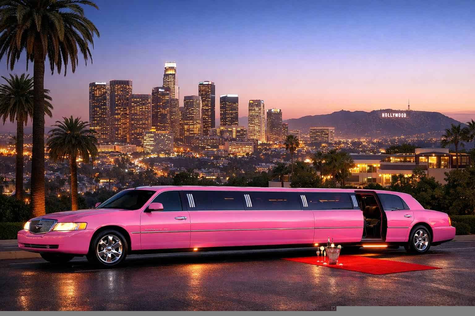Los Angeles California Pink Limo Service