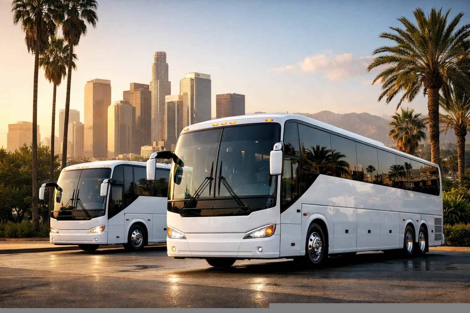 Los Angeles California White Buses