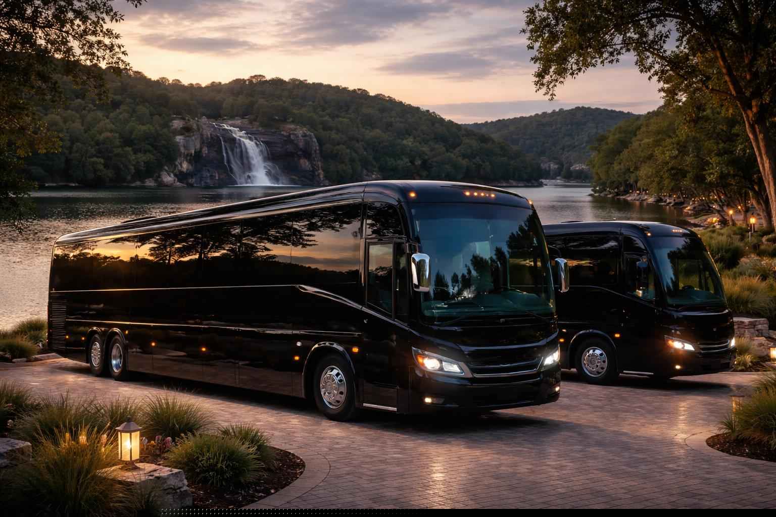 Luxury Black Buses For Marble Falls Events