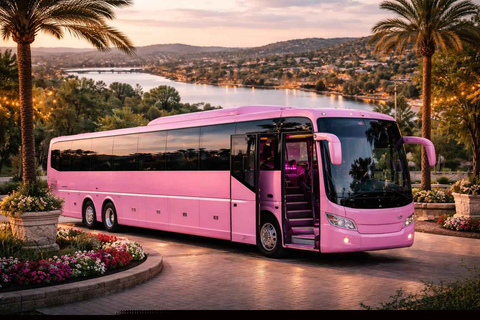 Pink Bus Service In Marble Falls Texas