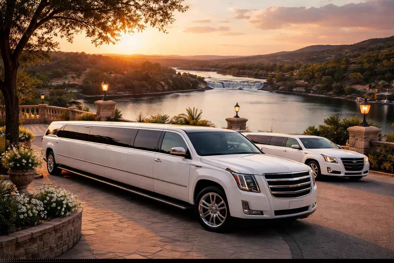 Luxury White Limos In Marble Falls Texas