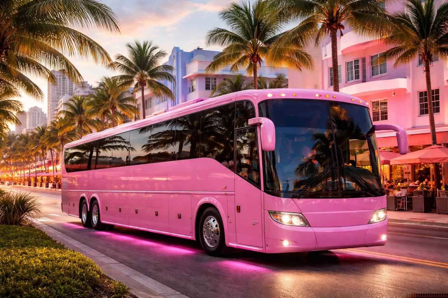 Miami Florida Pink Bus Service
