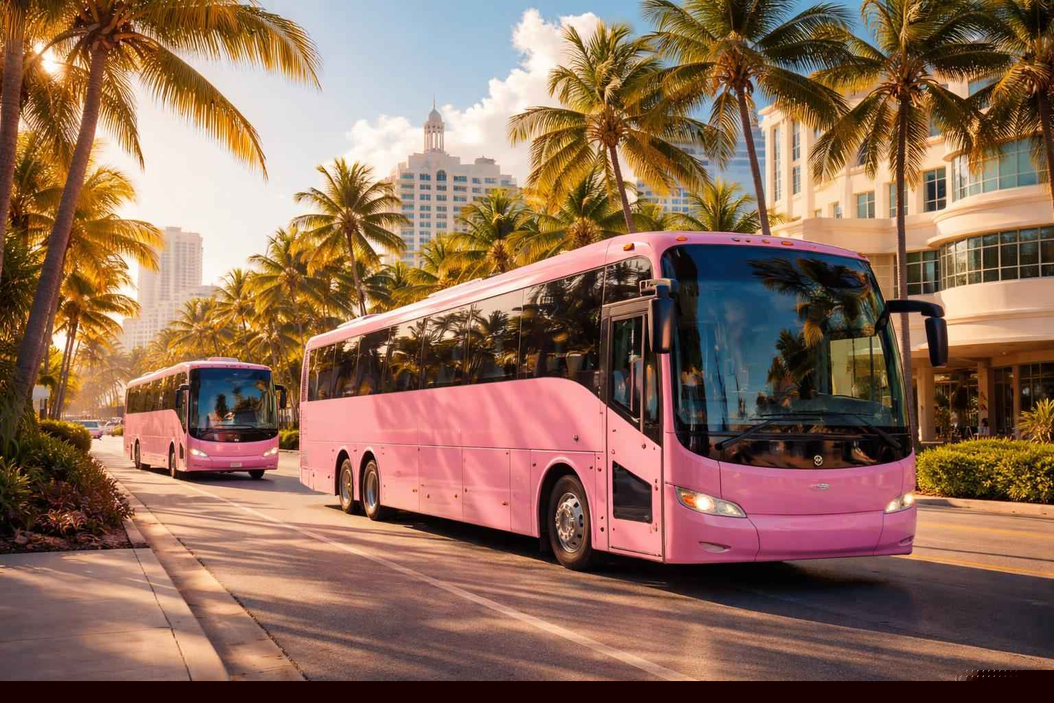 Miami Florida Pink Buses