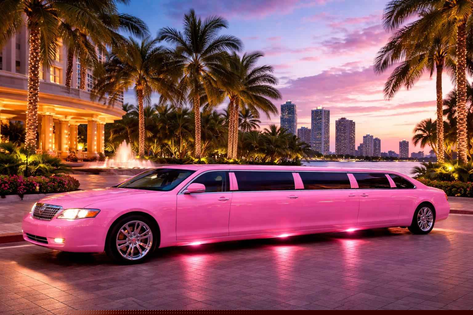 Miami Florida Pink Limo Service