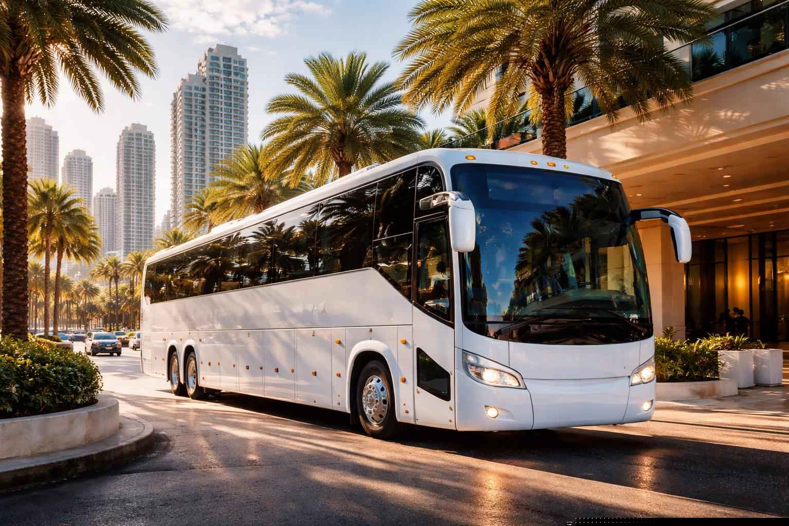 Miami Florida White Bus Service