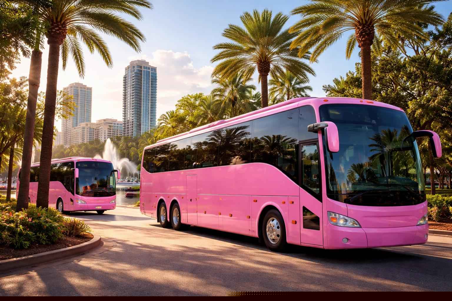 Orlando Florida Pink Buses