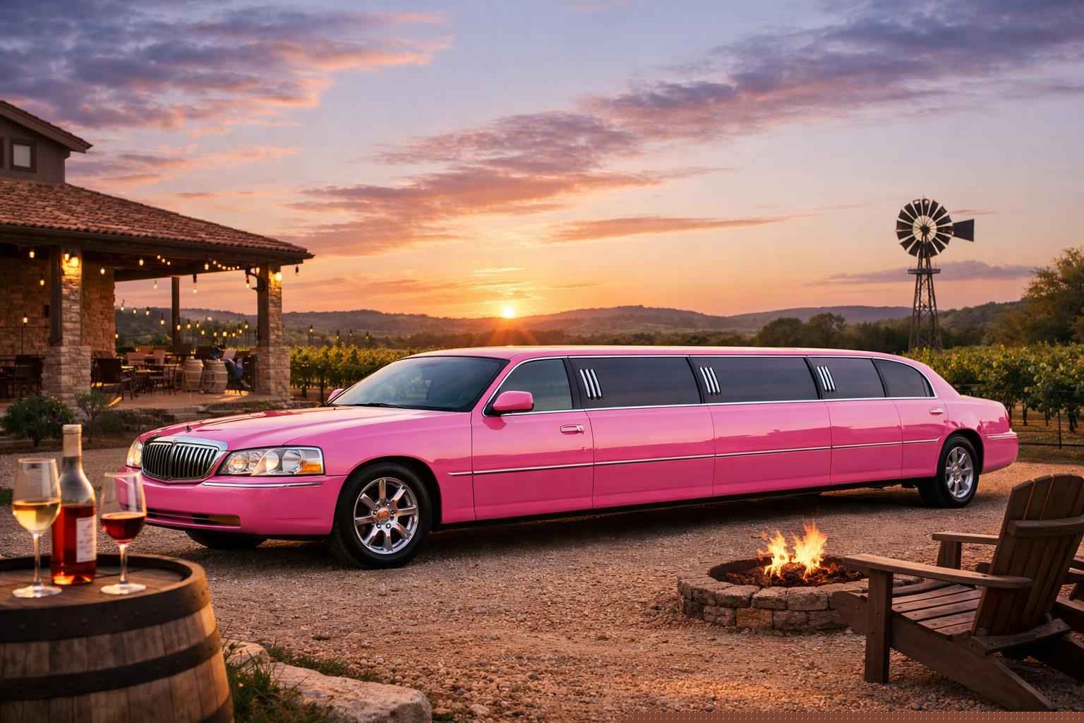 Pink Limo Rental Services in Fredericksburg Texas