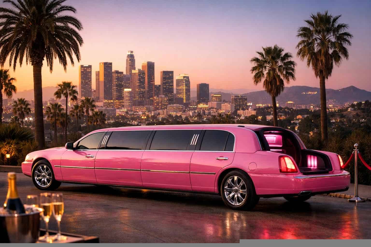 Pink Limo Rental Services in Los Angeles California