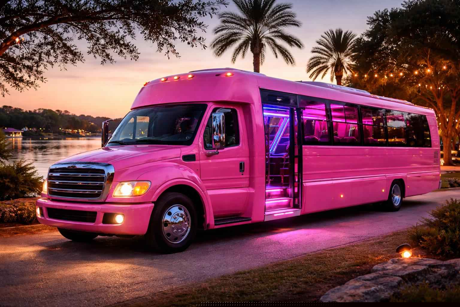 Pink Party Bus Services For Kingsland Events