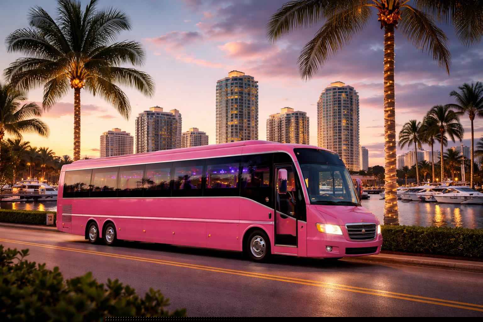 Pink Party Bus Rental Services in St. Petersburg Florida