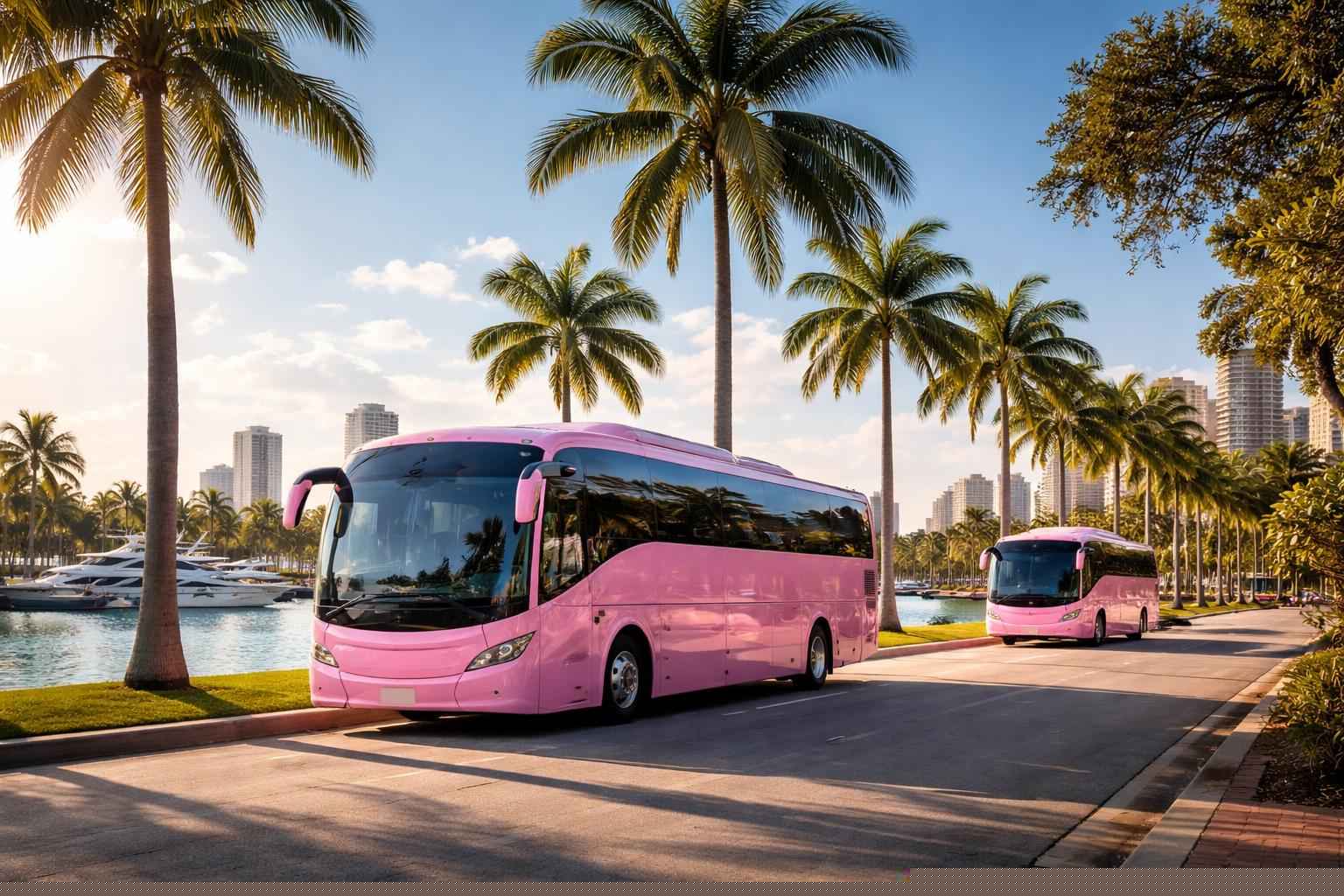 St. Petersburg Florida Pink Buses