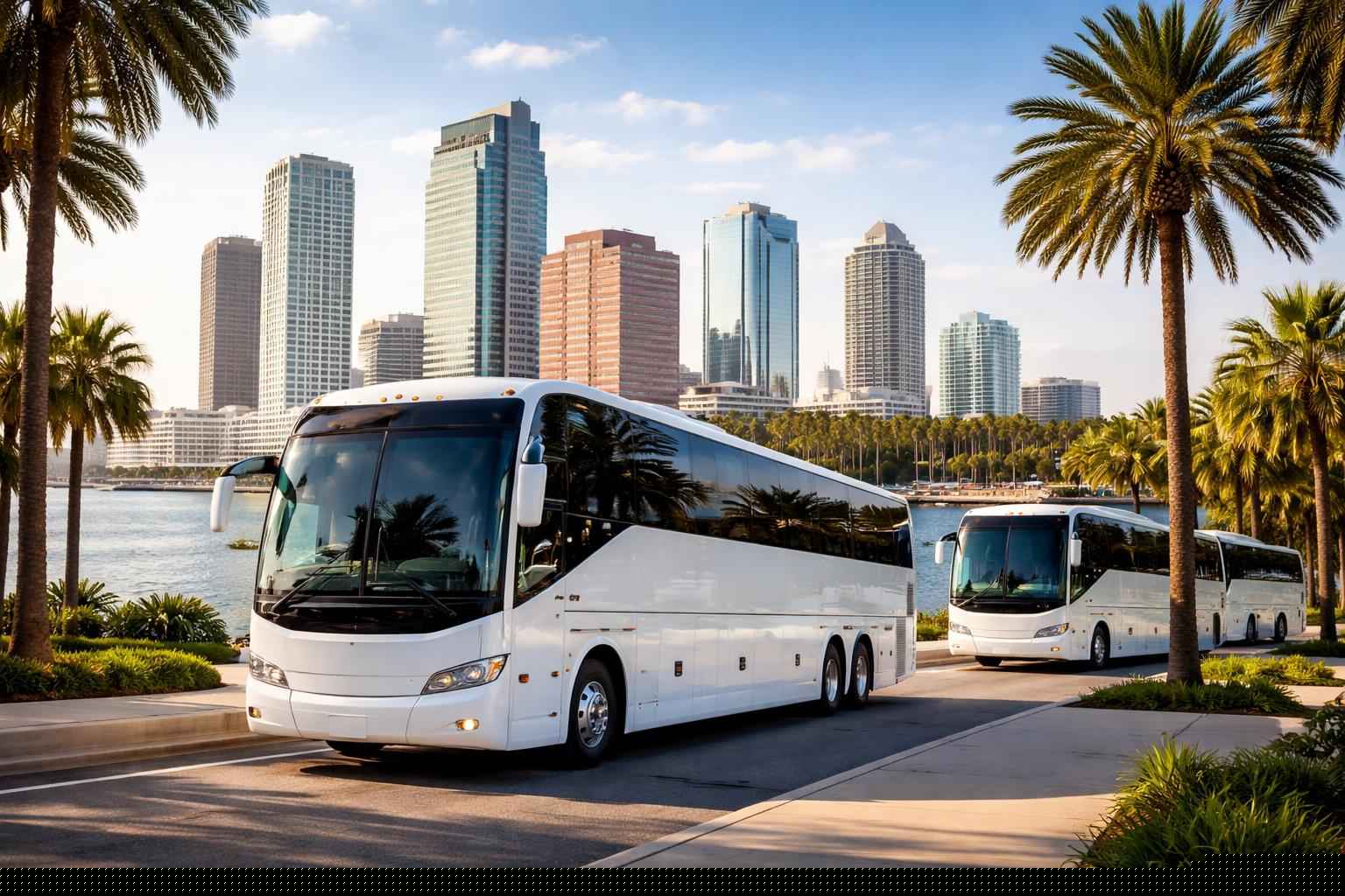 Tampa Florida White Buses