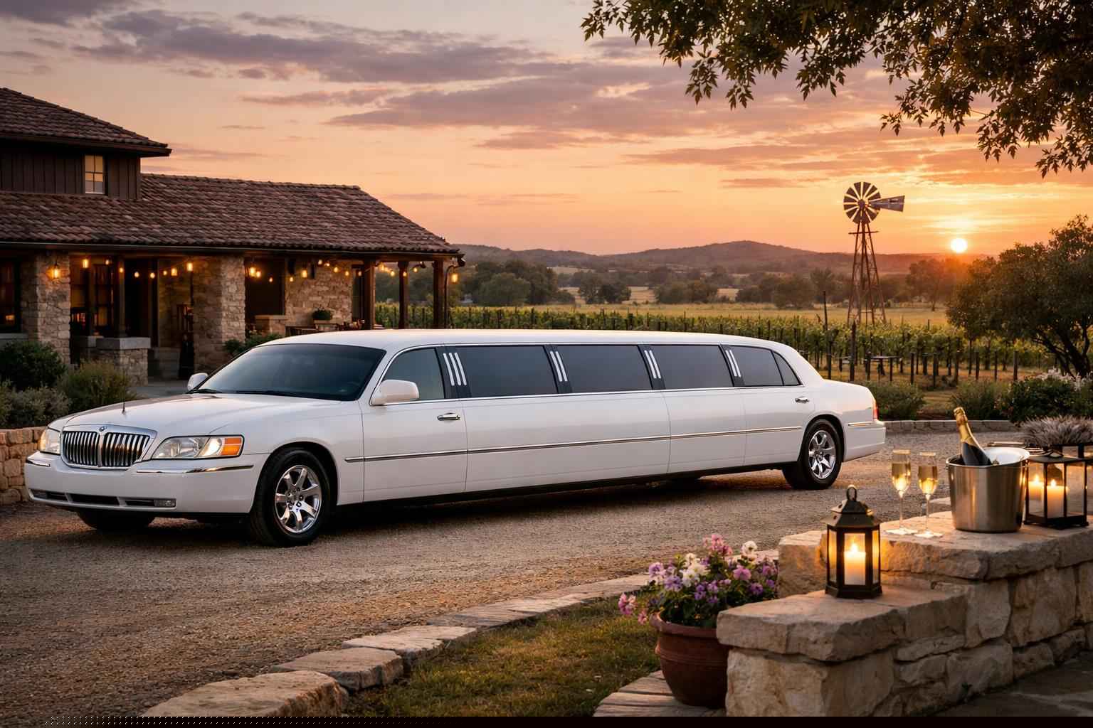 White Limo Rental Services in Fredericksburg Texas