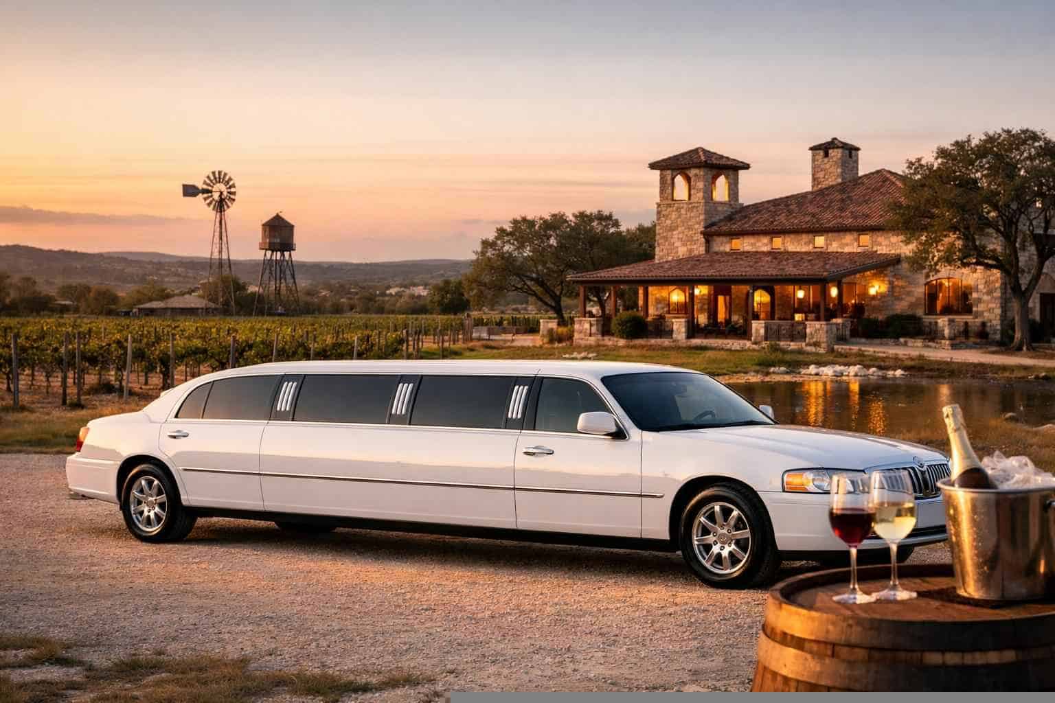 White Limo Rental Services in Johnson City Texas