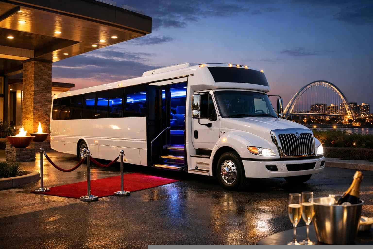 White Party Bus Rental Services In Frisco Texas