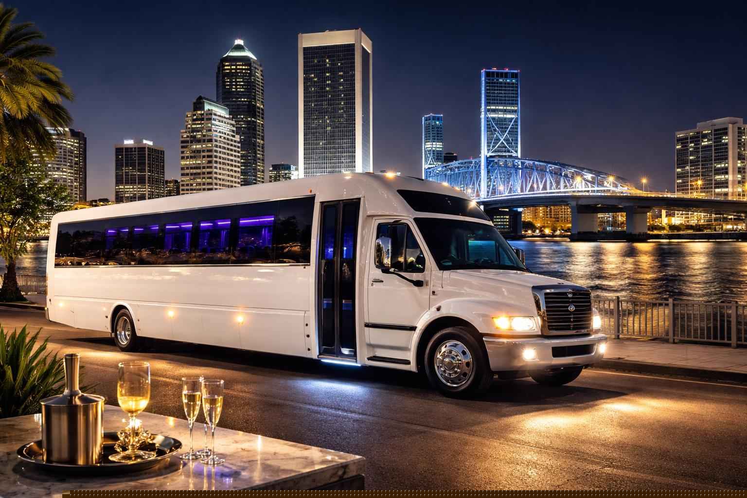 White Party Bus Rental Services in Jacksonville Florida