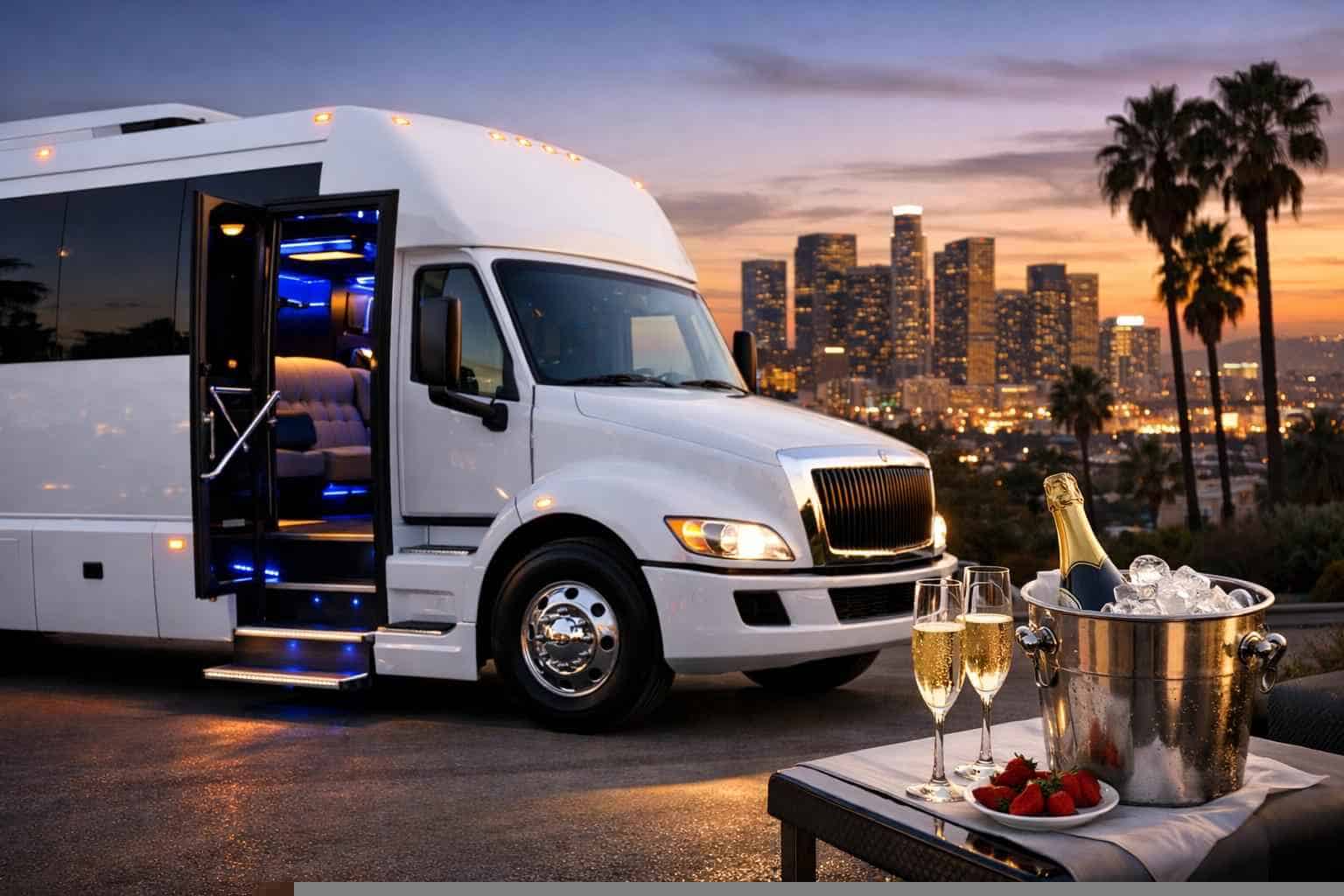 White Party Bus Rental Services in Los Angeles California