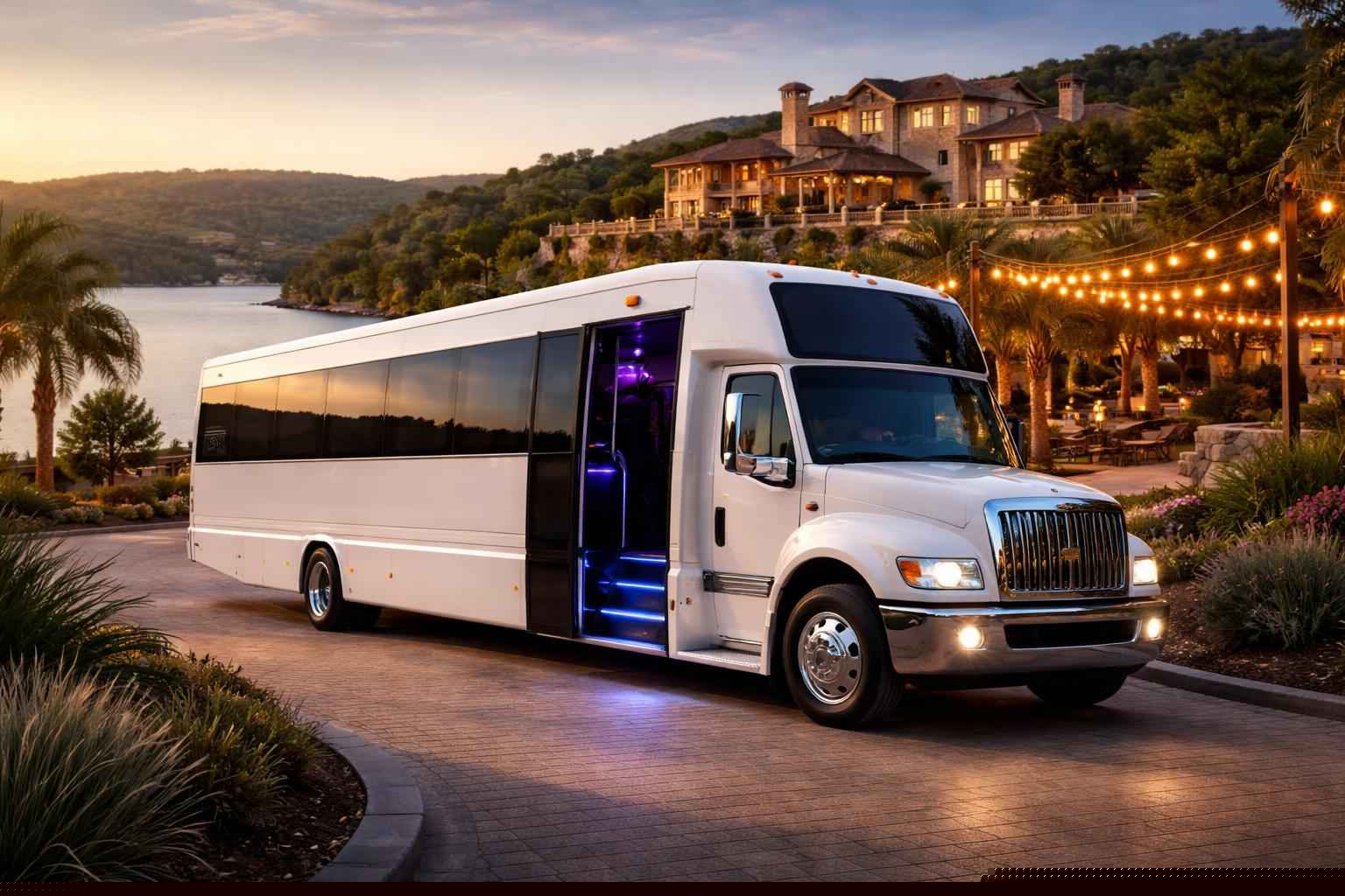 White Party Bus Rental Services In Marble Falls