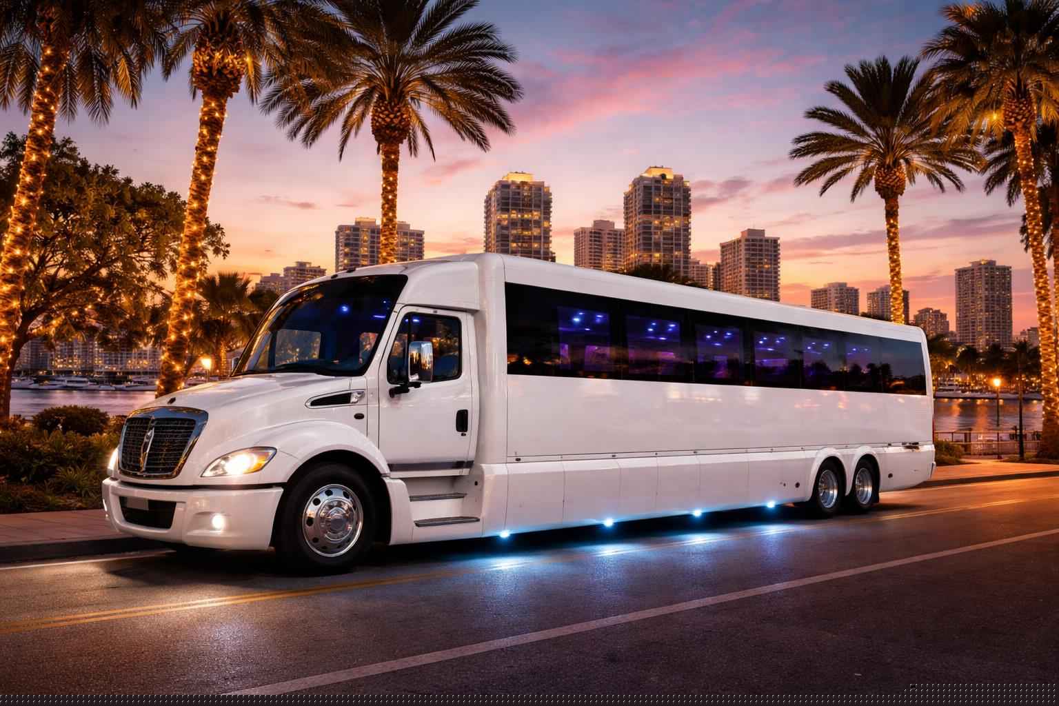 White Party Bus Rental Services in St. Petersburg Florida