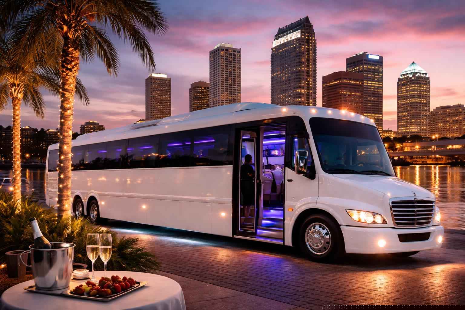 White Party Bus Rental Services in Tampa Florida