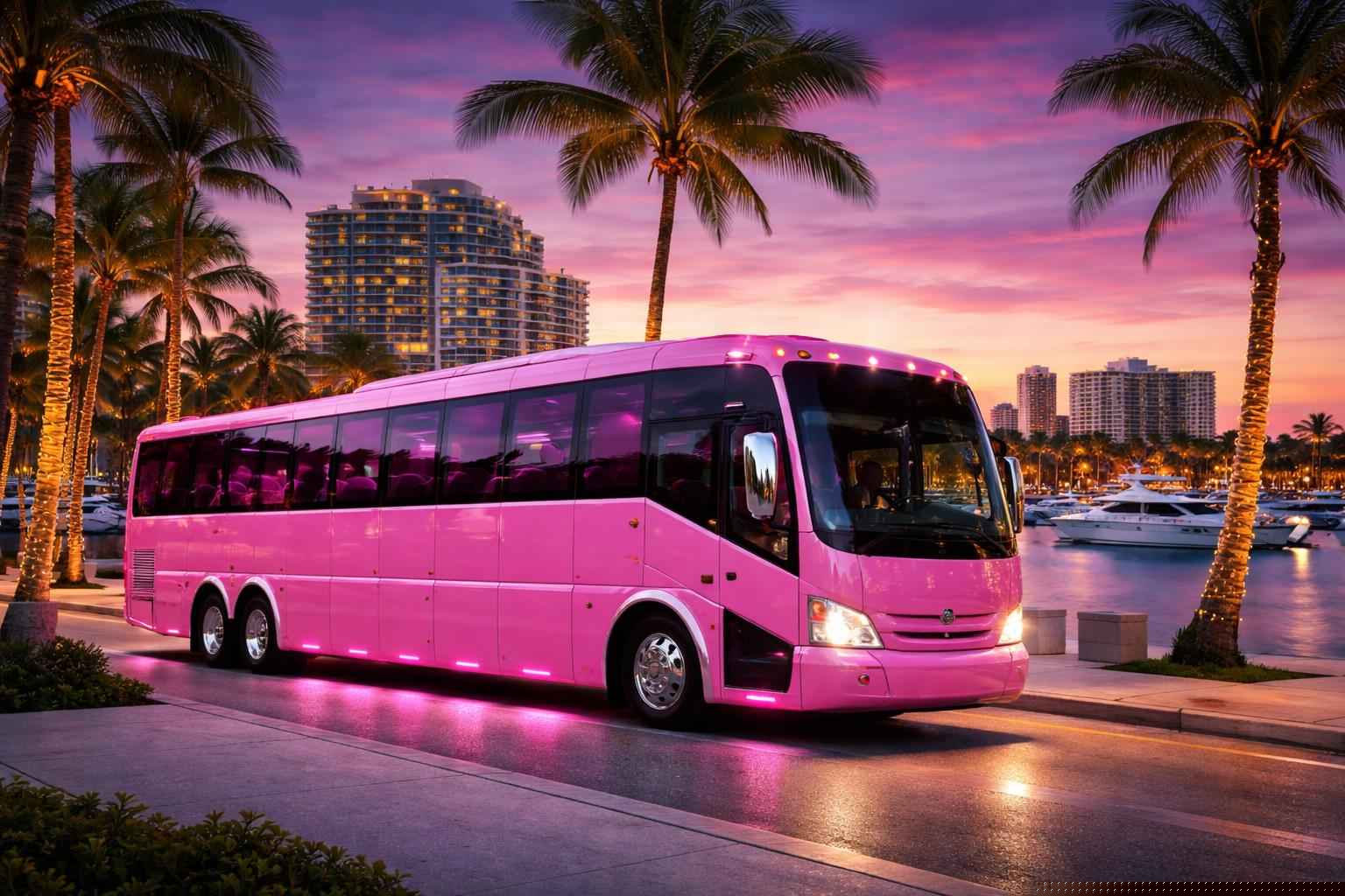 Best Fort Lauderdale FL Pink Bus Company