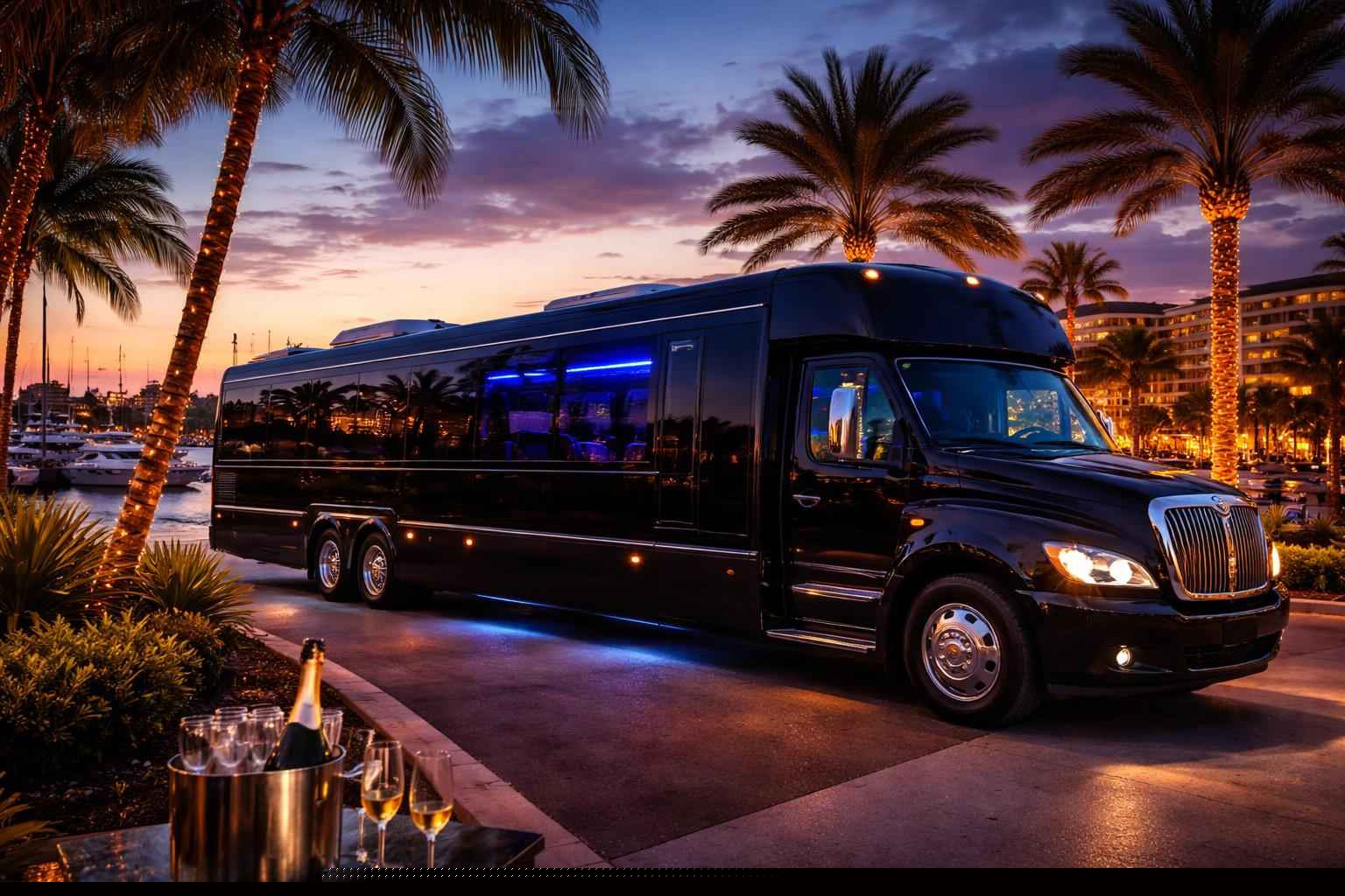 Black Party Bus Rental Services in Cape Coral Florida