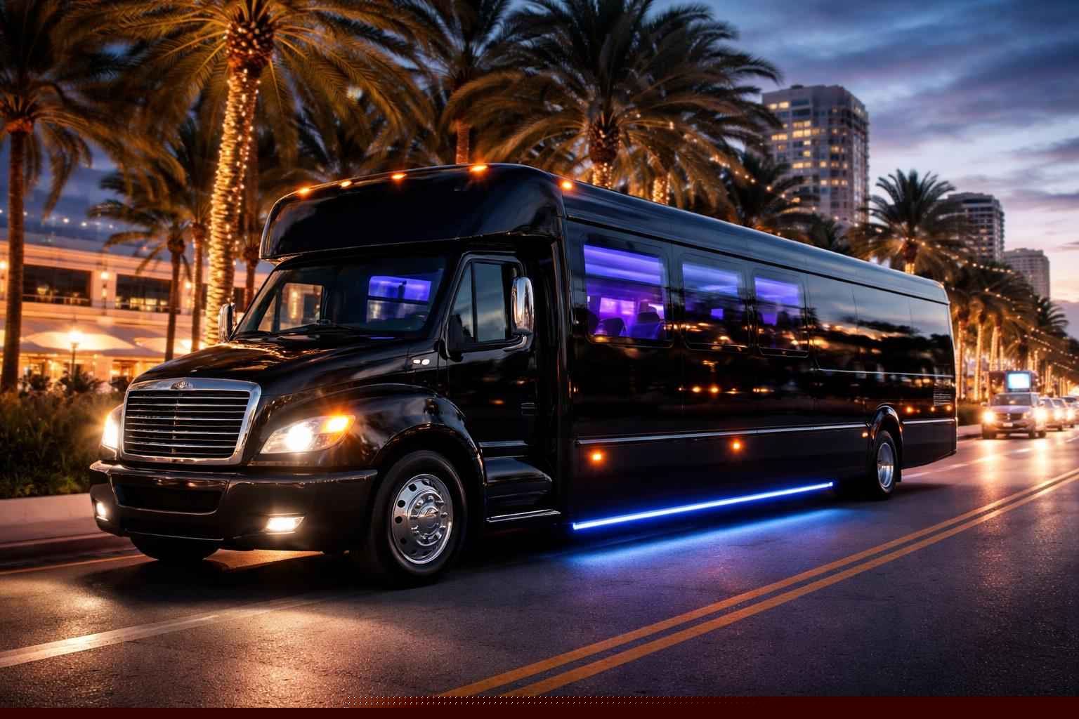 Black Party Bus Rental Services in Hollywood Florida