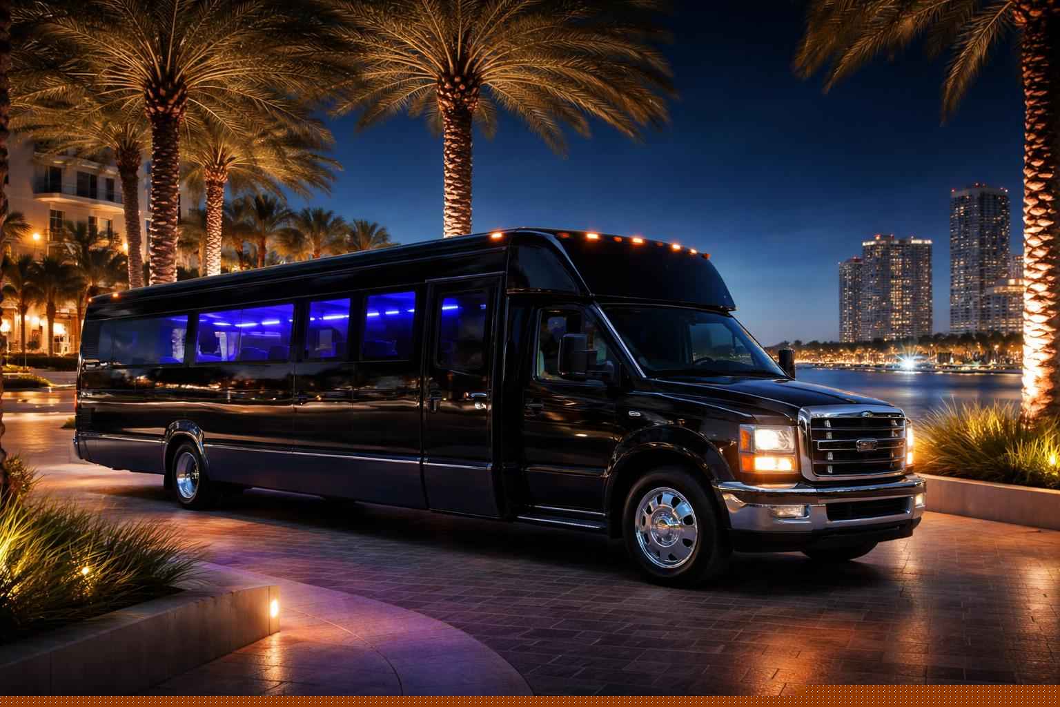 Black Party Bus Rental Services In Miramar Florida