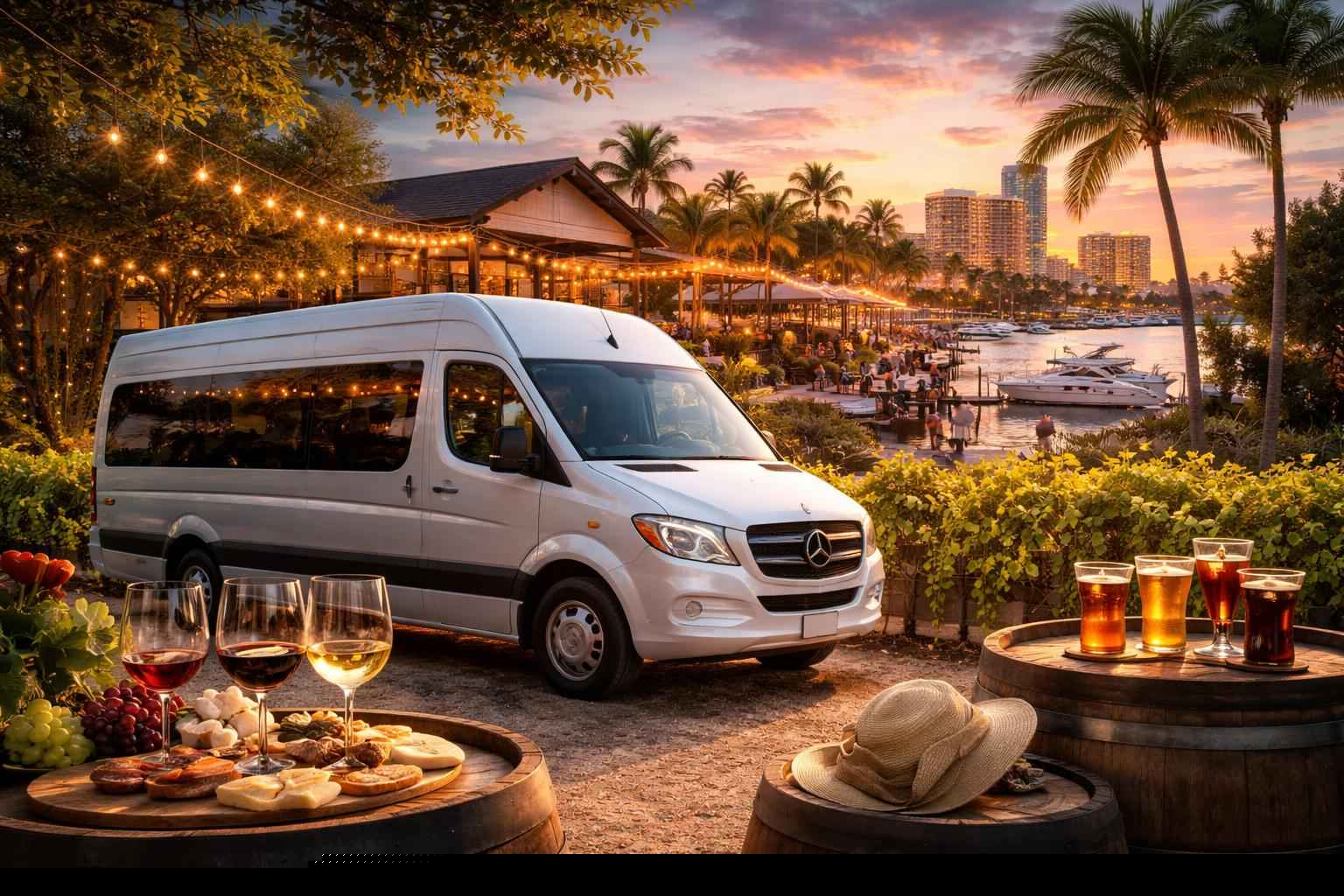 Can you handle multi-stop winery brewery city tours around Cape Coral Florida?