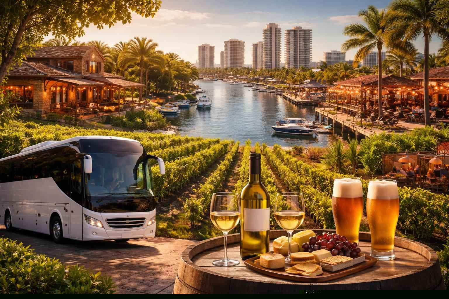 Can you handle multi-stop winery brewery city tours around Cape Coral Florida?
