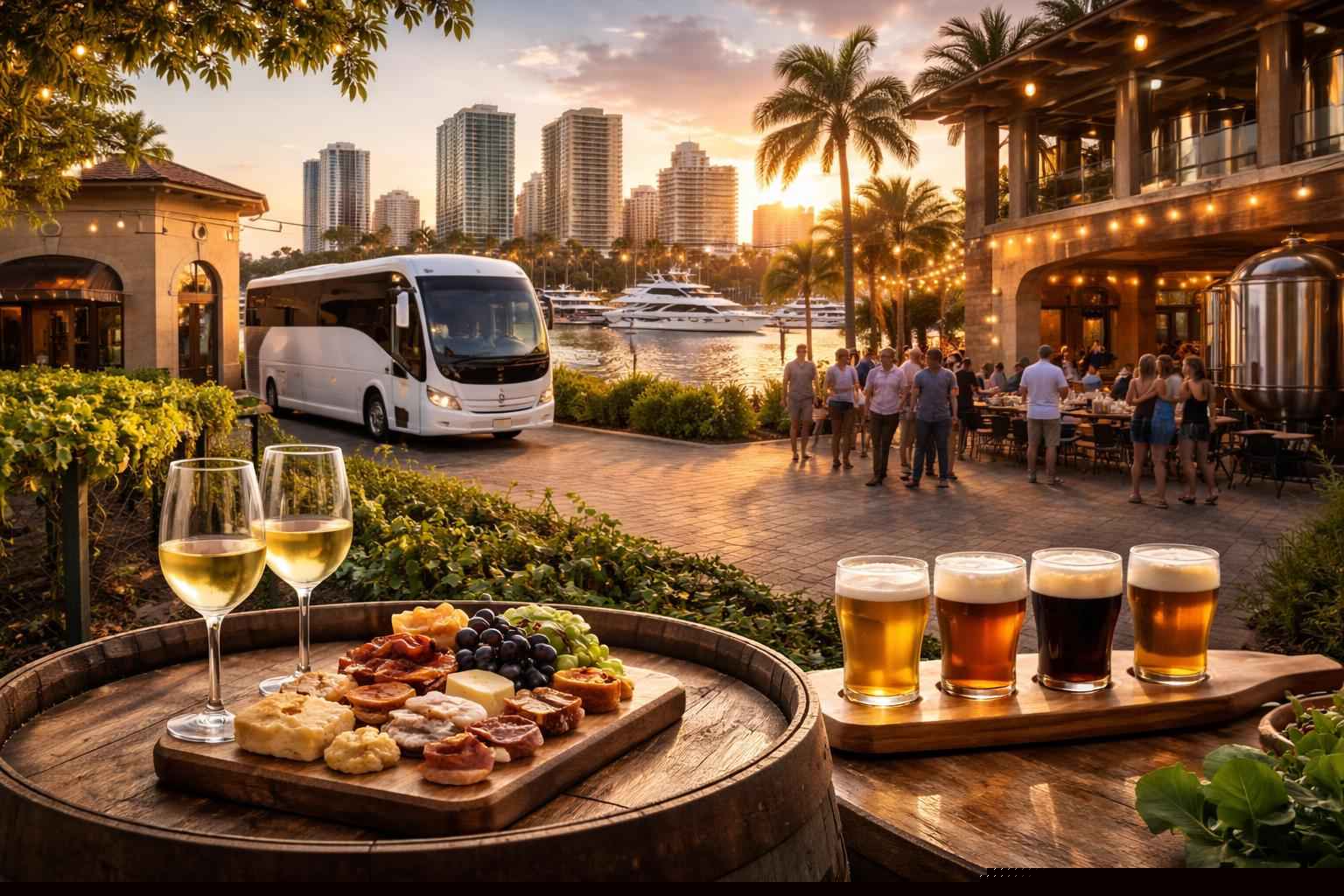 Can you handle multi stop winery brewery city tours around Fort Lauderdale Florida?